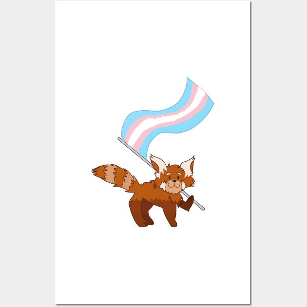 Red Panda Trans Pride Wall Art by Quirkball